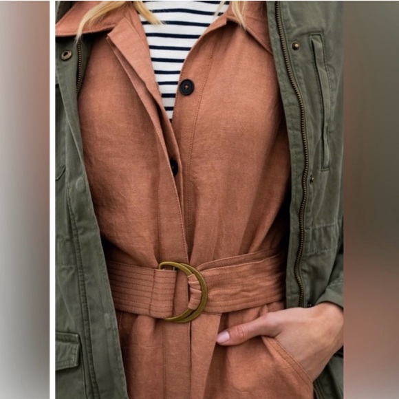 ABLE Charlyn Linen Blend Button Up Utility Jumpsuit M - Picture 2 of 15